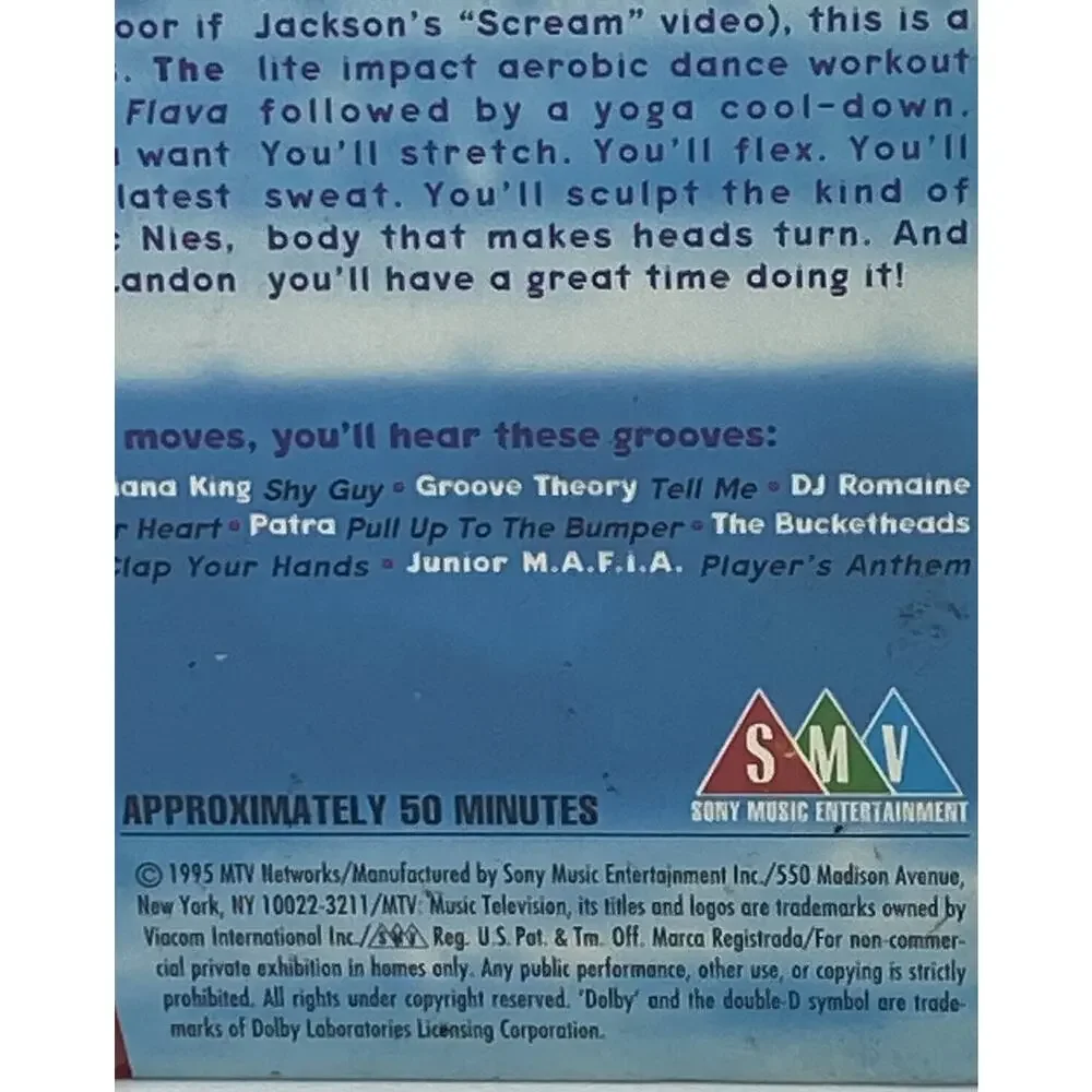 MTVs 1995 The Grind Workout - Fitness with Flava VHS Eric Nies Sony New Sealed